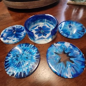 Amazingly unique Coaster Set of 4 with holder